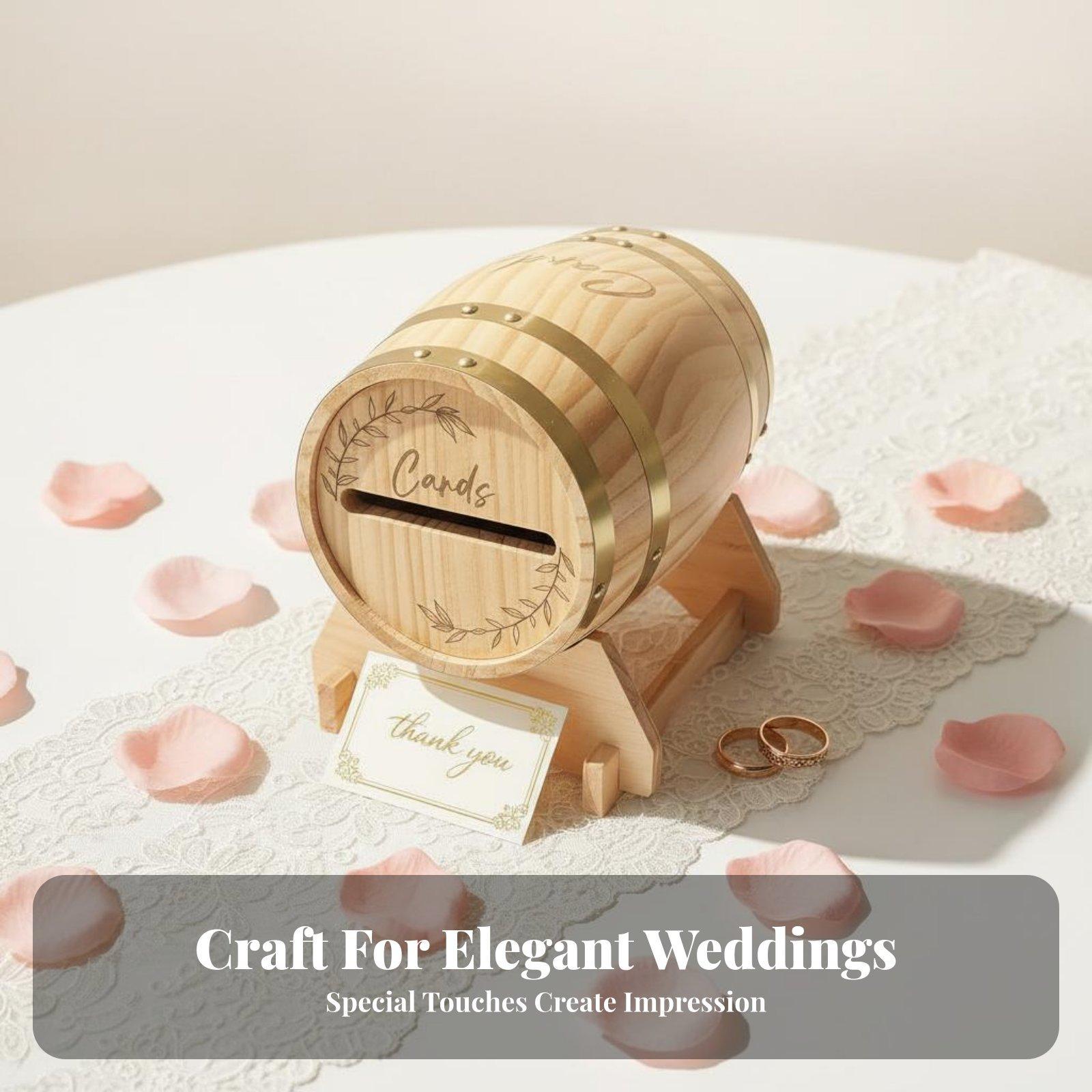 Event Party Box - Grote houten kaartendoos met sleuf, rustieke