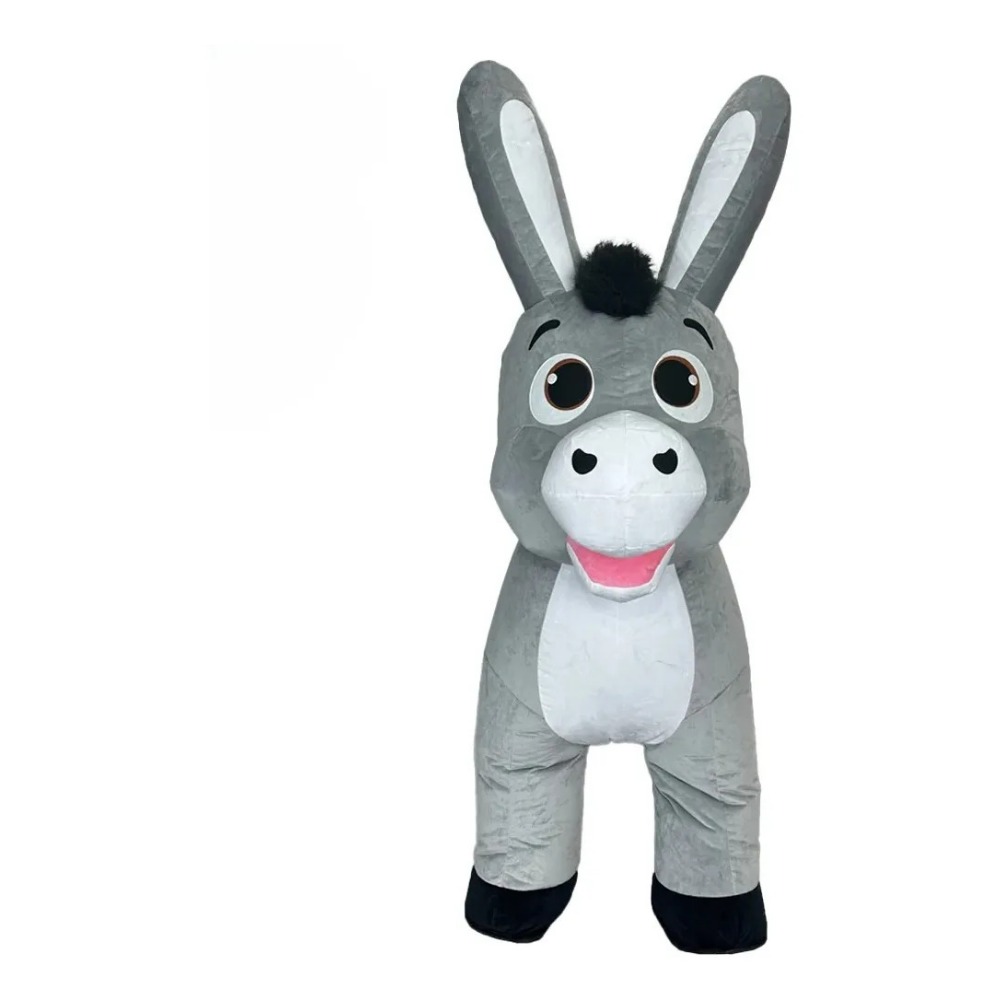 Event & Party Supply Photos - Opblaasbaar grijs ezel mascotte kostuum accessoire