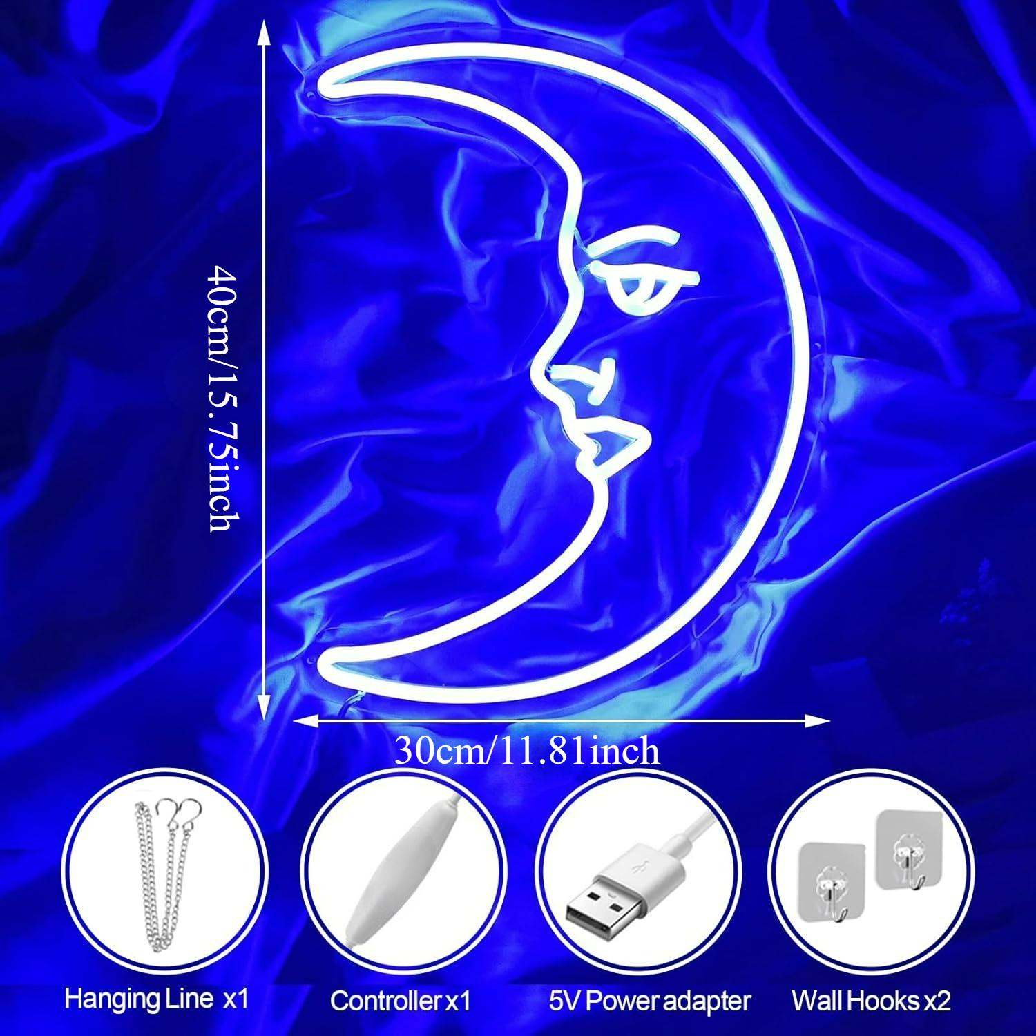 Maan Gezicht Neonreclame USB D - Neon Sign Party recensie en prijs