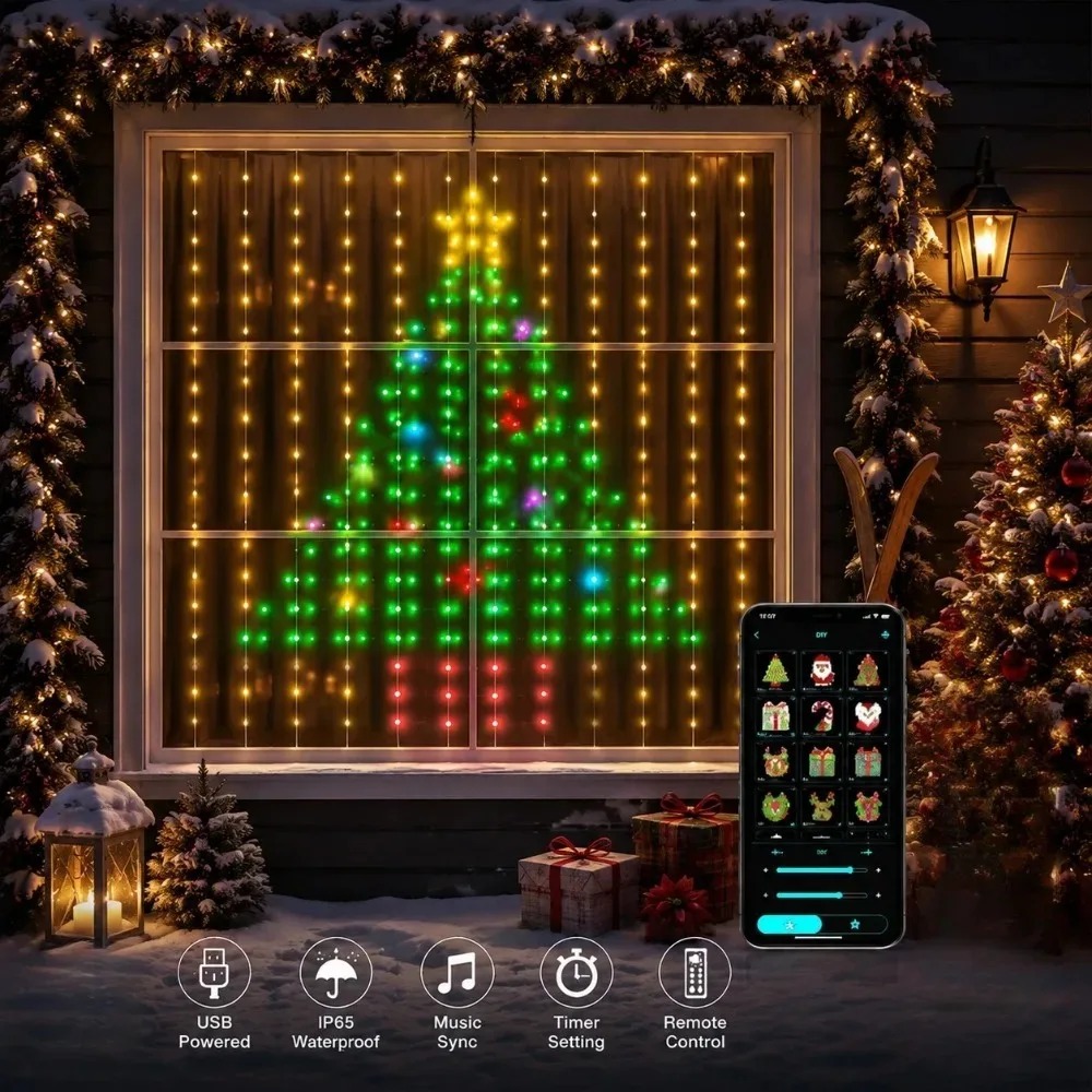 Kerstlichtsnoer LED-gordijnver - Neon Sign Party recensie en prijs